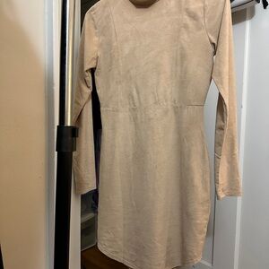 Forever 21 Nude Long-Sleeve Mini Dress